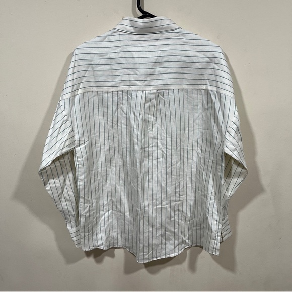 NWT Favorite Daughter size small THE EX-BOYFRIEND SHIRT green ivory button down - Picture 13 of 14